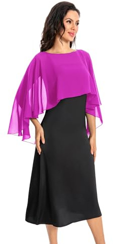 Baoqiya Chales y envolturas para mujer para vestidos de noche, chal suave de gasa para dama de honor, capa de gasa para cubrir la boda, Rosa oscuro, Talla única