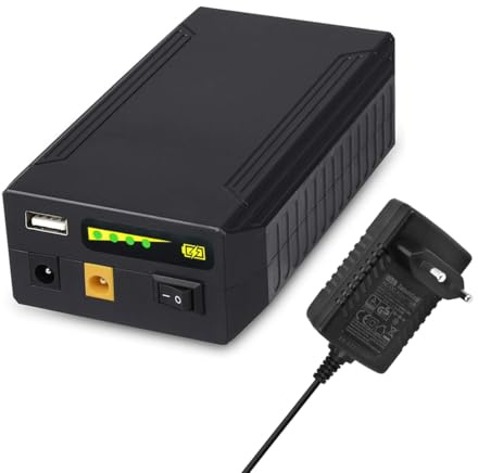 TalentCell Wiederaufladbar Lithium Akkus 12V/8300mAh 9V/11000mAh 5V/20000mAh DC Ausgang Lithium-Ionen-Akku mit Ladegerät für LED-Streifen, Band-Licht, CCTV-Kamera und mehr, Schwarz