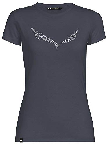 Salewa Damen Blusen und T-Shirts Solid Dry W S/Tee, Premium Navy Melange, 40/34, 00-0000027019