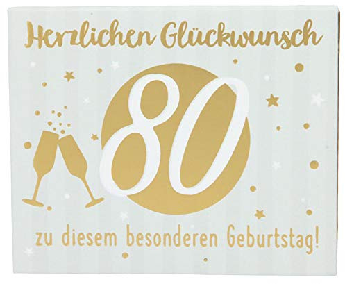 Depesche 11145-008 Wunscherfüller Soundbox zum 80. Geburtstag, mit Melodie und Geldbrief, ca. 11,2 x 9,5 x 3,5 cm