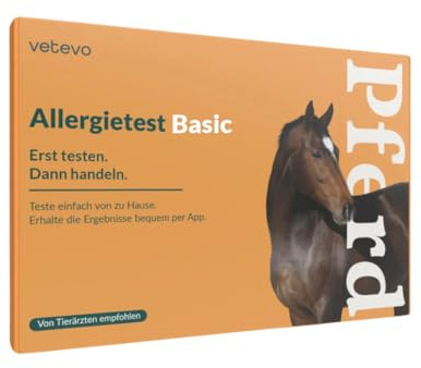 vetevo Allergietest Basic Pferd, Unverträglichkeitstest Pferde, bei Verdauungsproblemen & Hautirritationen, 190+ Futtermittel Unverträglichkeiten Testen