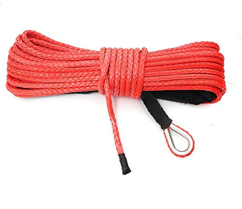Synthetisches Windenseil rot LIS55555 2,5t 5mm/ 15m ROT/RED 2500kg Durschmesser 5mm Seil Seilwinde Zugseil Kunststoffseil Quad ATV UTV Buggy OFFraod