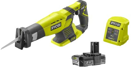 Ryobi - Akku Säbelsäge 18 V ONE+ Ladesystem, 2 Ah Akku und Sägeblatt Komplettset Universalsäge - RRS1801-L20G