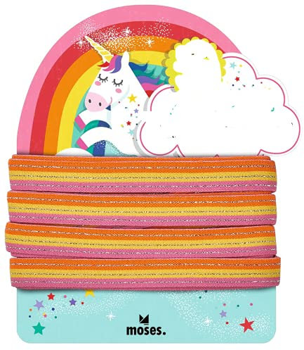 moses. Gummitwist Rainbow, Hüpfgummi für Kinder mit Glitzergarn, Kinderspiel für drinnen und draußen, inklusive Hüpfspiel Anleitung 38132 Bunt