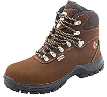 Security Line New Tibet Botas de seguridad para hombres Botas de trabajo cómodas Puntera de seguridad compuesta sin metal Ligero S3CIWRSRC Calzado de trabajo antideslizante transpirable, Marrón, 46 EU