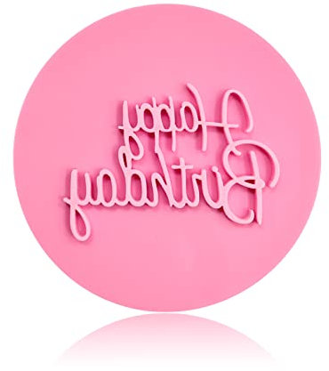Happy Birthday Cookie Embosser, Happy Birthday Cookie Stamp, Happy Birthday Fondant Embosser Cookie, 3D Design Happy Birthday Embossing Stamp, Cookie Chocolate DIY Baking Mold,Decorating Cake Cupcake
