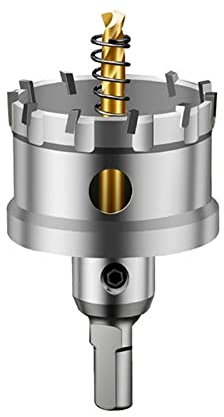 WJYXSH 15-65mm Edelstahl-Loch-Säge-Reibahle Riefen mit Stahl Eisenbohrer Hartmetallbohrer Bit Metall Reibahle Power Tool Zubehör (Hole Diameter : 60mm, Shank Shape : Round)