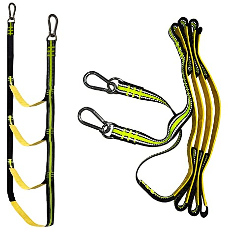 4 Step Folding Boat Rope Ladder, Portable Marine Rope Ladder, Assist Boarding Rope Ladder, Swim Ladder for Climbing Inflatable Boat, Kayak, Motorboat, Canoeing, Sailboat, Fishing Boat, 440lbs