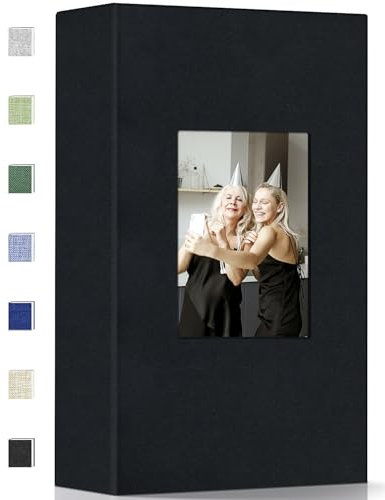 Popotop Fotoalbum, 10 x 15 cm Fotobuch mit 300 Fotos, Leineneinband, Fotobücher mit 300 horizontalen Taschen, Einsteck-Bilderalben für Familie, Hochzeit, Jahrestag, Baby, Urlaubsbilder