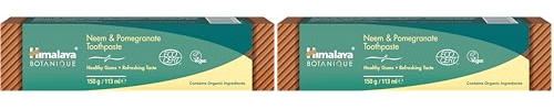 Himalaya Organique Neem & Granatapfel Zahnpasta, Fluoridfreie und Vegetarisch,150 g (2er Pack)