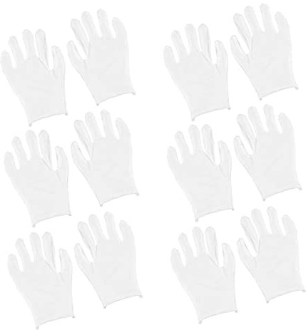 Angoily 12paare Leichte Weiße Baumwollhandschuhe Dünne Atmungsaktive Arbeitshandschuhe Für Gartenarbeit Industrielle Tätigkeiten Und Schmuckinspektion Xl
