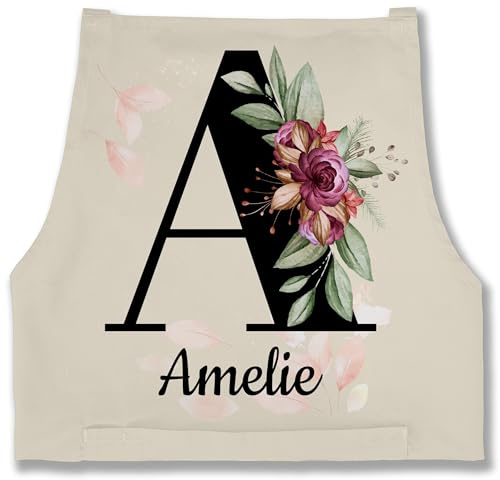 Geschenk mit Namen personalisiert by Shirtracer - Schürze - und - Buchstabe anpassbar mit Name I Geschenk Initialen