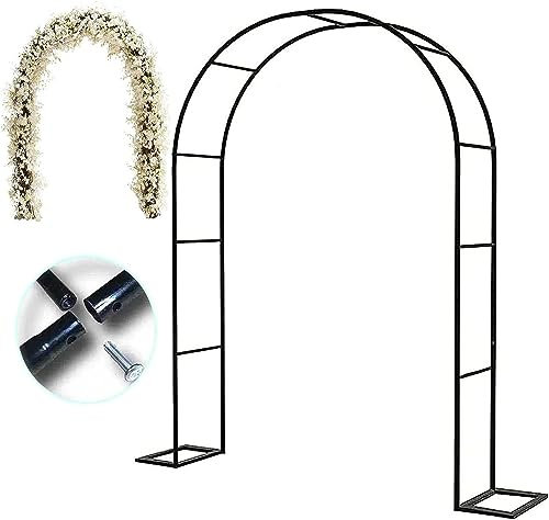 GueTTO Rosenbogen Verzinkt Rost Rankhilfe Torbogen Rosen Gartenbogen Freistehend Hochzeit Rankbogen Metall Stabil Für Pergola Terrasse Hinterhof Breite 120 140180 240 300cm,Schwarz,W180*H220cm