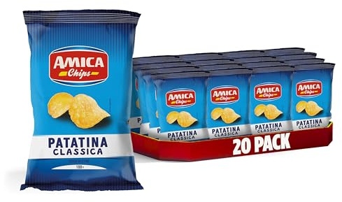 AMICA Chips - La Patatina Classica Originale, 20 Confezioni da 100g | Snack Senza Glutine