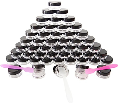 Wopanxye 50 Stück Döschen, 5g Leere Probengläser, 5ml Klein Kosmetik Behälter mit Deckel für Kosmetikdose, Make-up, Lidschatten, Nägel, Proben, Lipgloss, Balsam, Badlotion, Gesichtscreme, Salben
