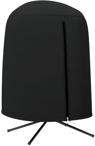 Outsunny Hängesessel Abdeckung Schwingsessel 420D Oxford Ø128x190cm Schwarz | Wasserdicht, Winddicht, Schutzhülle mit Reißverschluss, Outdoor Gewebe, für Hängekorb