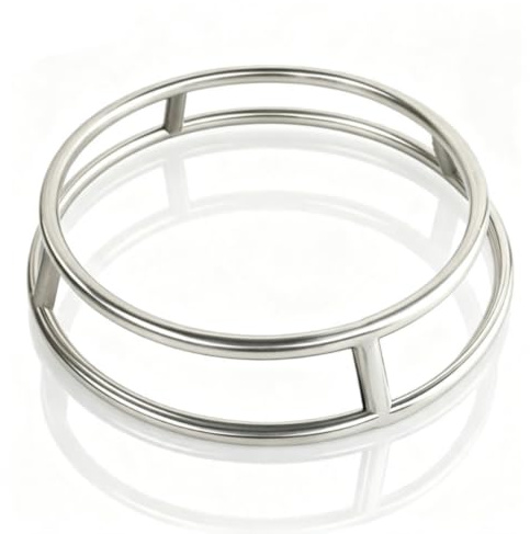 Cyrank Stainless Steel Wok Pan Holder, Wok Ring Wok Rack Wok Stand Cookware Ring Dual Layer Stainless Steel Pot Rack Round Metal Pot Stand for Pot Bowls Dishes