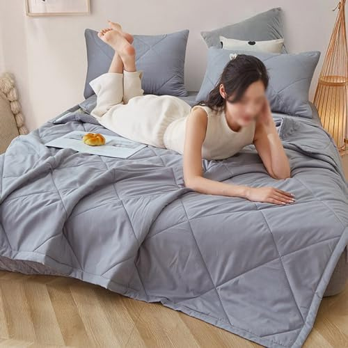TEPPOIC Sommer Kühler Steppdecke Dünne Bettdecke Waschbar Soft-Komfort-Bettdecke, atmungsaktiv & wärmeausgleichend (B,200 * 230cm)