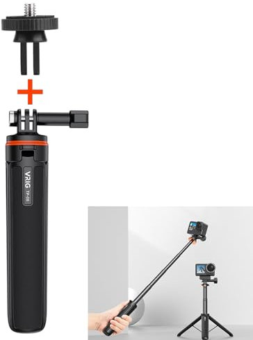 LICHIFIT Ausziehbarer Stativ-Selfie-Stick für DJI OSMO Pocket 3 / Action 4 Längenverstellbare Verlängerungsstange mit Gimbal für Insta360 ONE X3 / X2 Action-Kamera-Basishalterung Halterung Zubehör