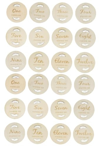 ifundom 2stücke Monatliche Meilensteinkarten Für Kreative Lustige Holzkarte Zur Feier Des Ersten Lebensjahres Für Neugeborene Shower Selbstklebend Einzigartige Designs Für