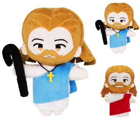 Mislaxy Jesus Kuscheltier 26cm Rot, Weiche Christus Plüschfigur, Retter Jesus Plüschtier, Plüschpuppe für Kinder, Religiöses Geschenk zu Weihnachten, Ostern, Taufe und Kirche Gemeinde