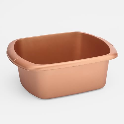Washing Up Bowl for Sink | Rose Small Rectangular Plastic Sink Bowls (9 Liter Capacity) | Wash Up Basin Bowl for Kitchen Sinks