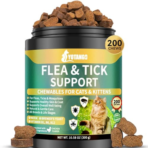 YOTANGO Flea Treatment for Cats Chewable, Flea and Tick Prevention for Cats