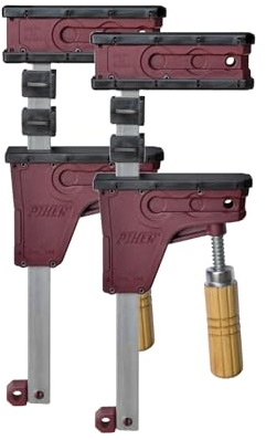 Piher Korpus-Zwinge PRL 400 Set | 2er Set – 400 kg Spannkraft | Präzise Ausrichtung | Robustes Design | 15 cm Arbeitslänge | Ideal für Möbelbau