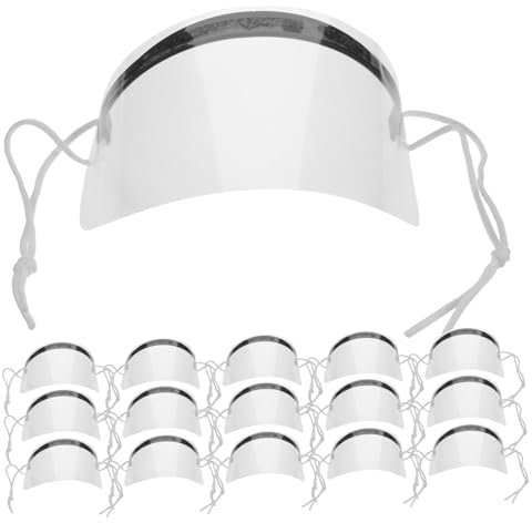 DEARMAMY Protector Ocular De Plástico Transparente Para Peluquería 50 Unidades Desechables Visera Para Corte De Cabello Adulto Uso Salones y Barberías
