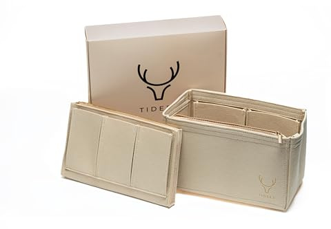 TIDEER Taschen Organizer L Beige – Taschenorganizer mit vielen Fächern | Bag Organizer für Damenhandtaschen, Handtaschen Organizer für Damen und Frauen