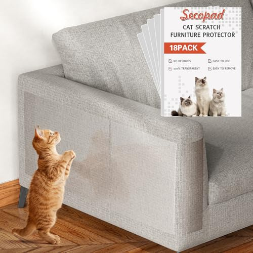 Secopad 18 PCS Cat Scratch Furniture Protector, Couch Protector, 17IN