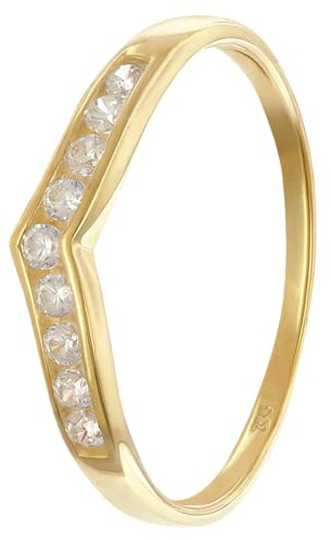 GLIZZ Damenring Gold 333/8K mit Zirkonia GL8320 | traumhaftes Schmuckstück für Frauen, zauberhaftes Accessoire