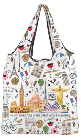 MEIKIUP Foldable Reusable Grocery Bag Lightweight Shopping Tote for Groceries Travel Beach Eco-Friendly Compact Adventure Tote