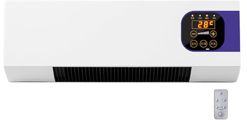 Ventilateur Mural Sans Unité Extérieure - Ventilateur Split Portable avec Minuterie et Télécommande, Soufflerie de Refroidissement et de Chauffage 2 en 1 avec Température Normale & Télécommande