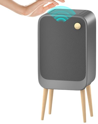 Poubelle automatique avec couvercle et capteur intelligent 20 l - Résidus à ouverture latérale avec pieds hauts pour maison, bureau, patio, salle de bain, chambre, buanderie, salon