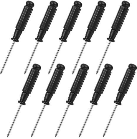 10 Pcs Mini Phillips Screwdriver, 2.5 mm Small Screwdriver Cross Head Tiny Screwdrivers with Black Non-Slip Handles 3.7 Total Length Pocket Tool Kit for Small Appliances, Watches, Laptop Repair