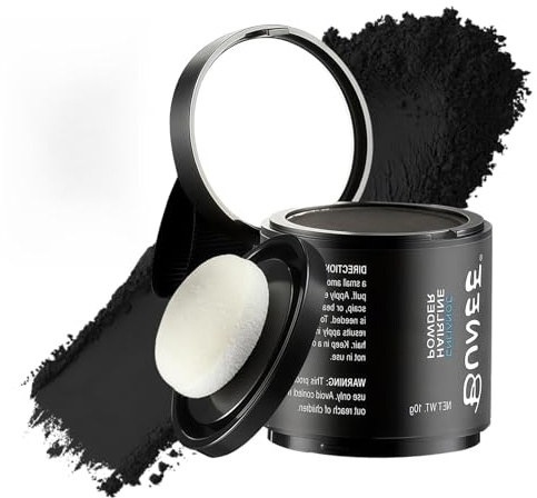 10g Hair Line Powder,Polvere correttore per radice dei capelli,Impermeabile,Polvere per capelli per riempire i capelli diradati,Coprire le Zone Spazi Vuoti e la Radice(nero)