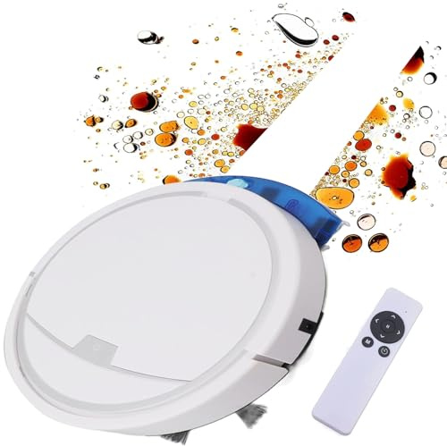 Genérico Robot Aspirador, Barre Y Trapea con Potente Succión De 2800 Pa, Navegación Inteligente Y Anticolisión, Tanque De Agua Automático De Presión Constante De 150 Ml (White)