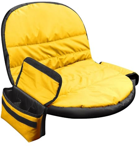 Milageto Funda para Asiento de cortacésped, Funda para Asiento de Tractor, Accesorio para cortacésped, fácil instalación, Resistente, con Bolsillos de, Amarillo