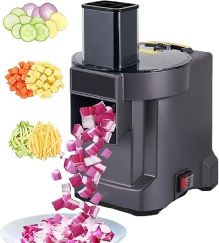 Cortador eléctrico de verduras | Picadora multifuncional de 100 W con 3 cuchillas de acero inoxidable | Cortador automático para uso comercial y doméstico