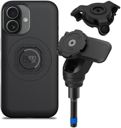 Quad Lock Handlebar Clamp PRO Motorcycle Phone Mount with Vibration Dampener and MAG Phone Case for iPhone 17