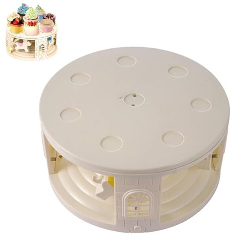Cake Stand,Automatic Rotating Dessert Display Stand Rotating Dessert Machine Cupcake Display Stand Cupcake Display Table Swing Tray for Wedding Birthday Party Supplies