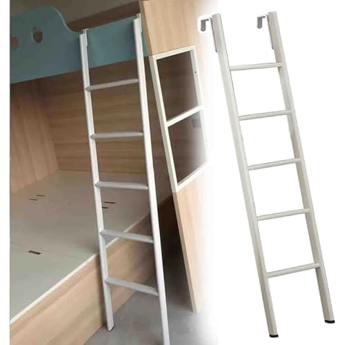 Scaletta Bianca per Letti a Castello, con 2 Ganci, per Caravan, Portata 150 kg (Lunghezza: 1,65 m)