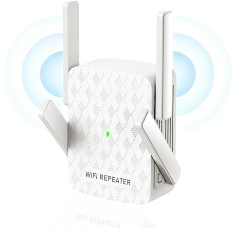 COOYA 2026 Fastest WiFi Booster, Repetidor Inalámbrico de Internet para Cobertura Doméstica de hasta 10.000 pies Cuadrados. Extensor WiFi 1200Mbps con Puerto Ethernet, Doble Banda 2.4G/5G, 4 Antenas