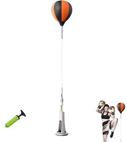 MAGIC SELECT Punching Ball Regolabile, 130-150 cm. Palla da Boxe da Terra con Rimbalzo 360° e Base Fissa. Sacco da Boxe Verticale per Allenamento Casa, Fitness, Kickboxing, Bambini e Adulti