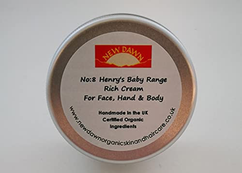 Organic Natural Baby Lavender Rich Cream / Moisturiser for Dry skin - Range No.8 - Eczema / Nappy Rash and Cradle Cap Relief. Good for Sensitive Skin / New Born Skin - Made with Coconut, Rosehip and Starflower Oil (75ml)