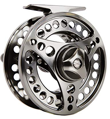 AnglerDream EX-ALC Fly Reel 5/6WT CNC Machined Aluminum Fly Fishing Reel Silver/Gunsmoke Reels