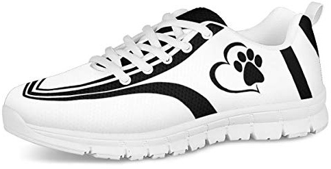 UOIMAG Animal Paw Heart Lines Zapatillas para Correr Air Mesh Lace Trainer Transpirable Soft Ocio Zapatos Planos para Mujeres Hombres Niños Niñas 45EU