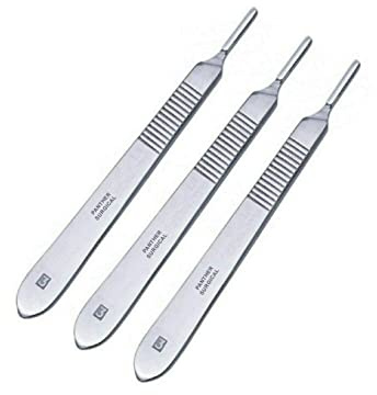 Stainless Steel Set of 3 Pieces Card Making Scalpel Hobby Surgical Handles Podiatry Vet Modelling Art Crafty Tools No.3 BP Scalpel Handles