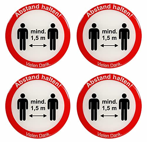 BIKE-label Hinweisschild 3D Aufkleber Dm 90 mm 4 Stück Abstand halten 900169